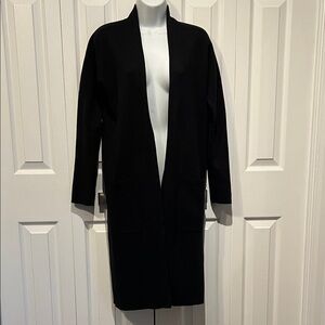 Aritzia Babaton Lance Black Open Face‎ Wool Blend Cardigan Size S